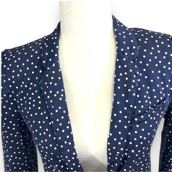 Court & Rowe Scatter Dot Blue Night Blazer Navy & White Polka Dot Jacket Sz 2 - Picture 6 of 16